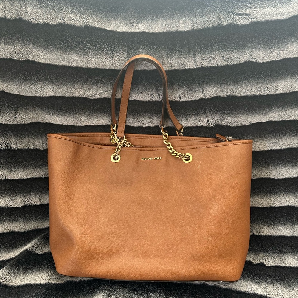 Michael Kors Tan Tote with Gold Accents